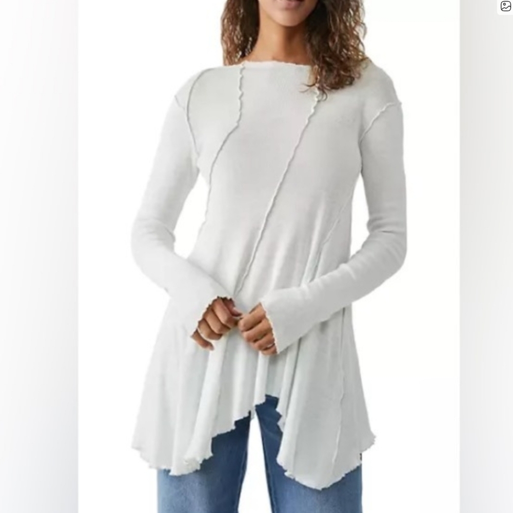 Free People We The Free Full Swing Tunic Top White Size S NWOT